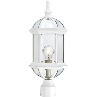 Nuvo Lighting 60/4974  Boxwood - 1 Light - 19" Outdoor Post with Clear Beveled Glass in White Finish